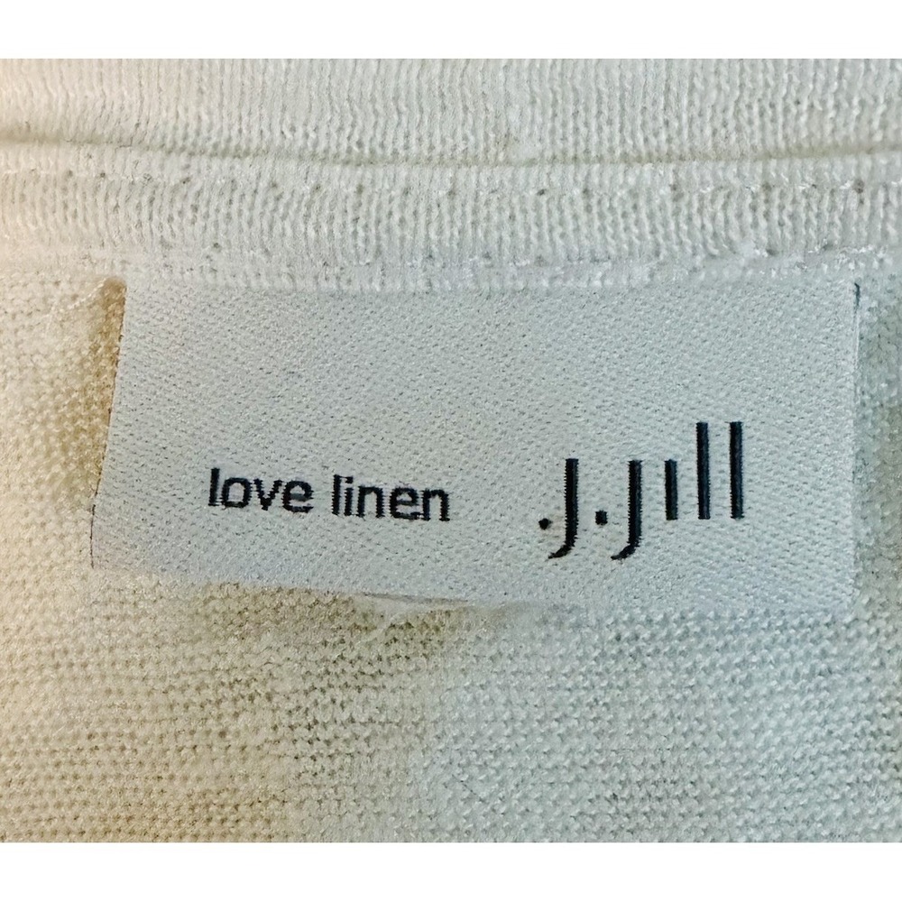 J. Jill Love Linen White Boxy Short Sleeve Lagenlook Layer Shirt XL Oversize Tee - Picture 5 of 6